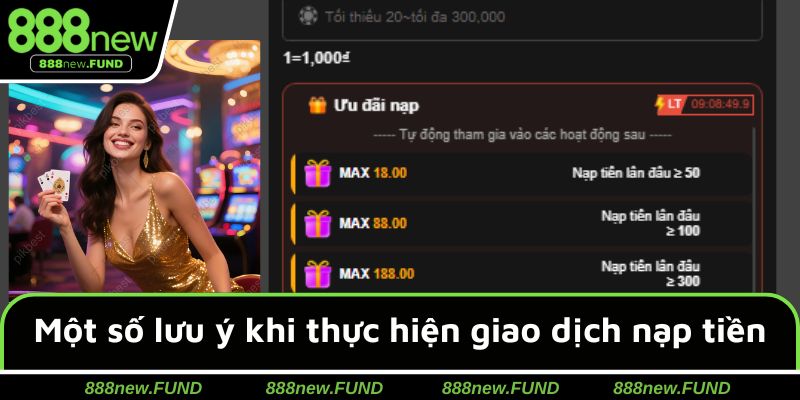 Một số lưu ý khi thực hiện giao dịch nạp tiền người chơi nên nhớ